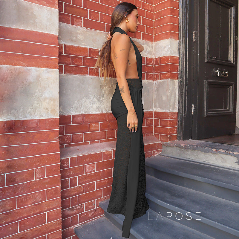 Ayana Lace Halter Maxi Dress [BGBHHY2A]