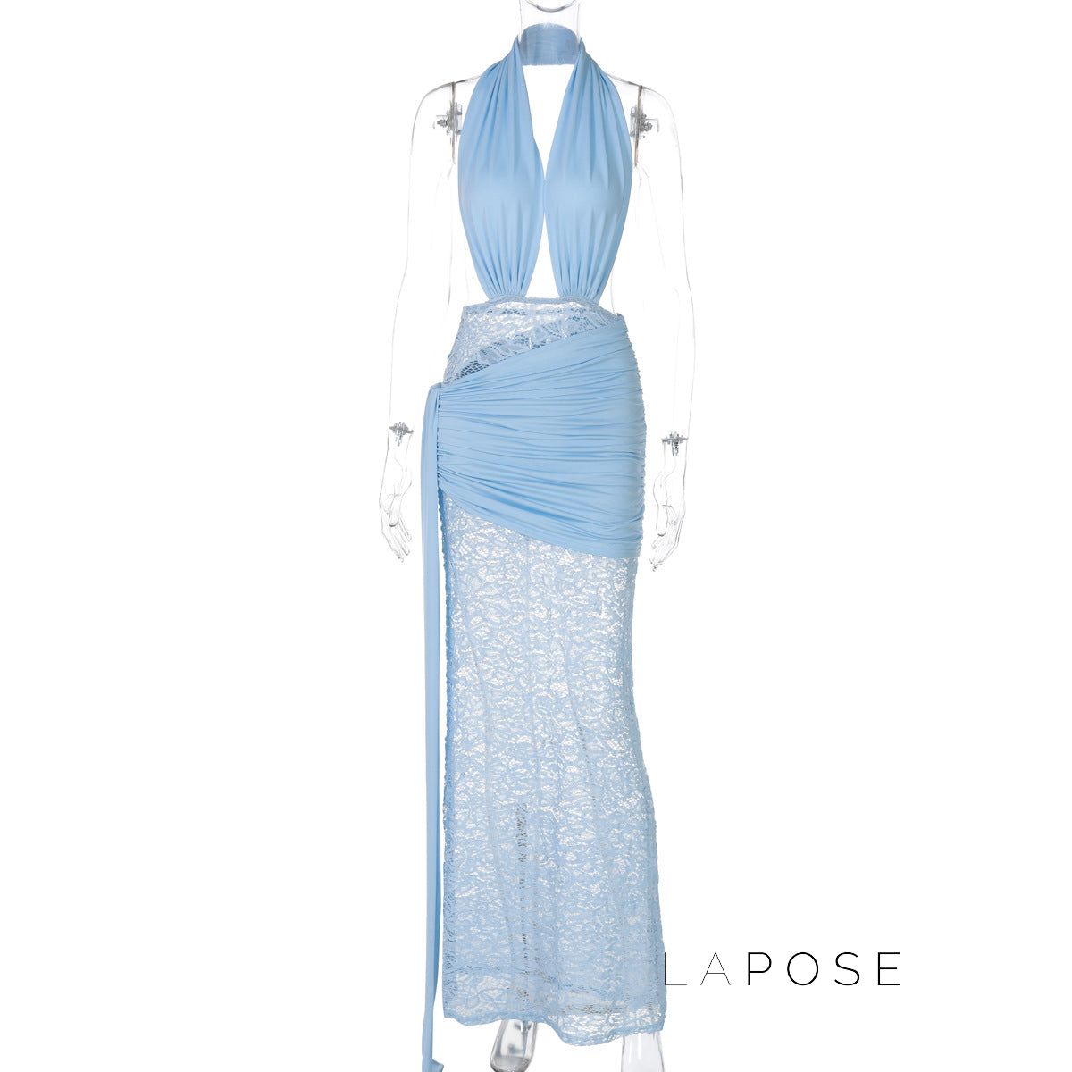 Ayana Lace Halter Maxi Dress [J2K6VU2T]