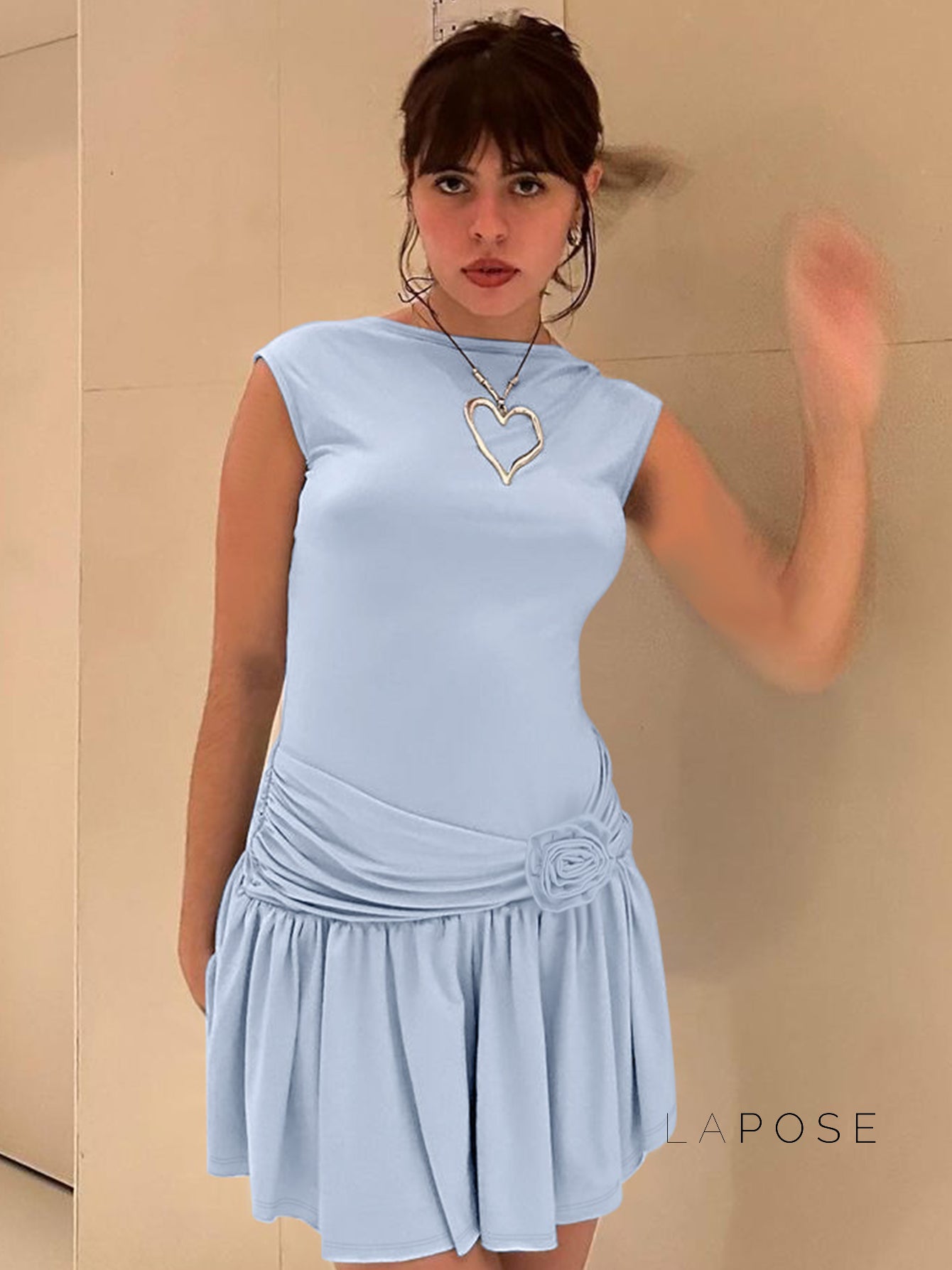 Aylee Backless Pleated Mini Dress [YUB3I1FO]