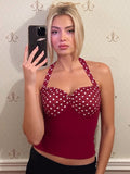 Aylin Polka Dot Halter Top [5LKFELA4]