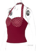 Aylin Polka Dot Halter Top [H2PP12LM]