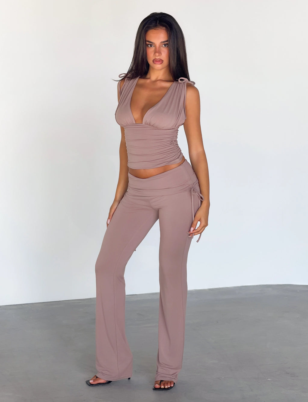 LaPose Ayrabella Ruched Plunge Top