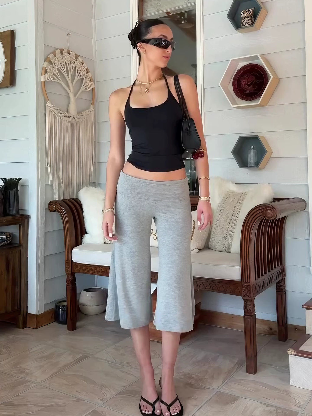 Ayvah Wide Leg Cropped Pants