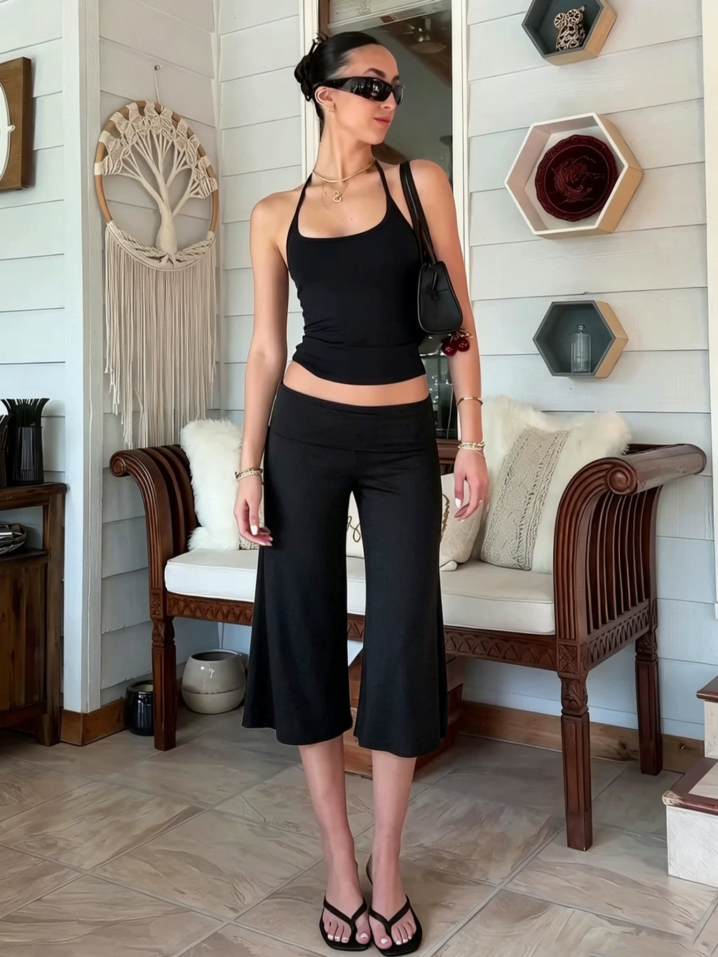 Ayvah Wide Leg Cropped Pants