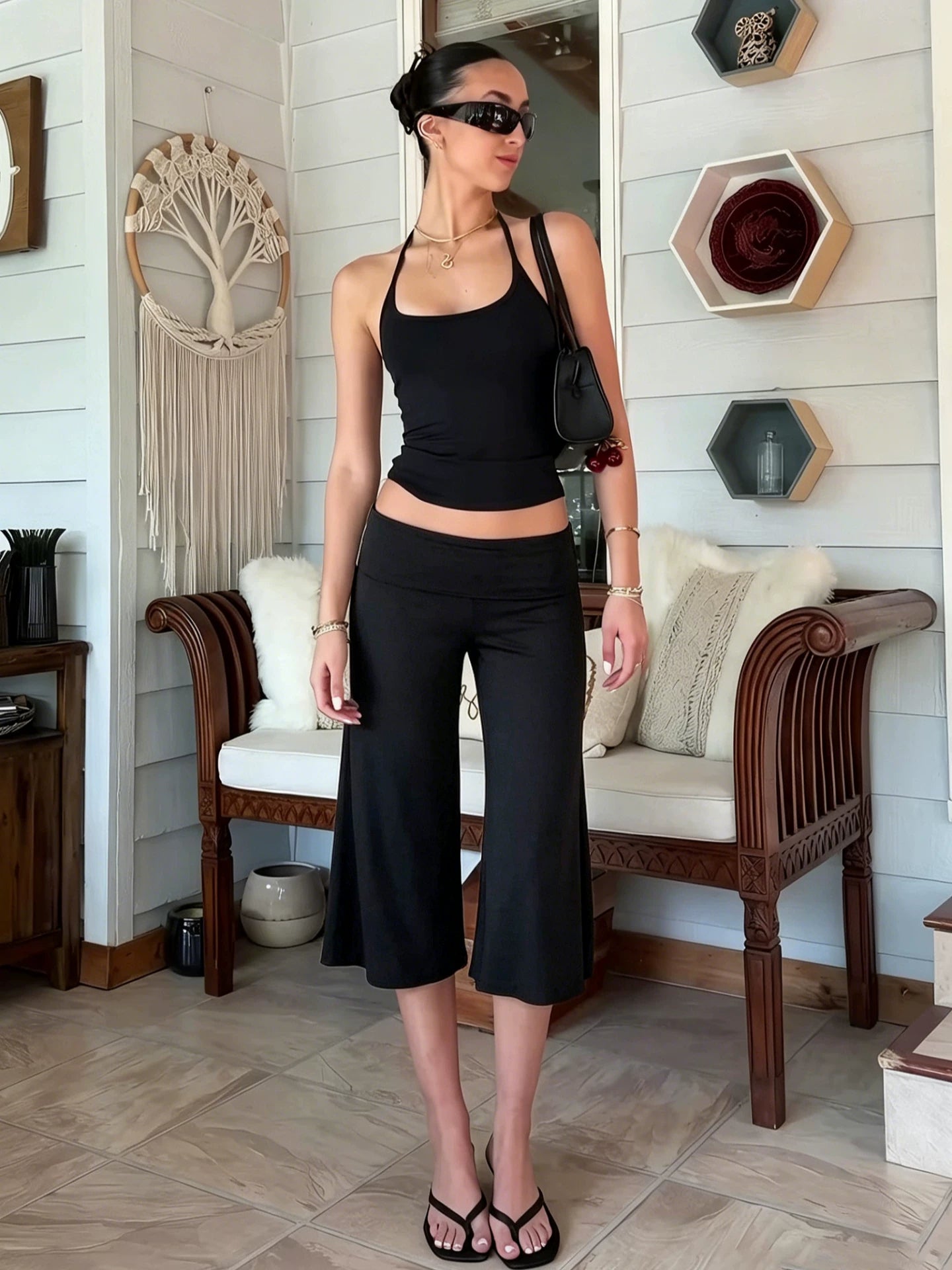 Ayvah Wide Leg Cropped Pants