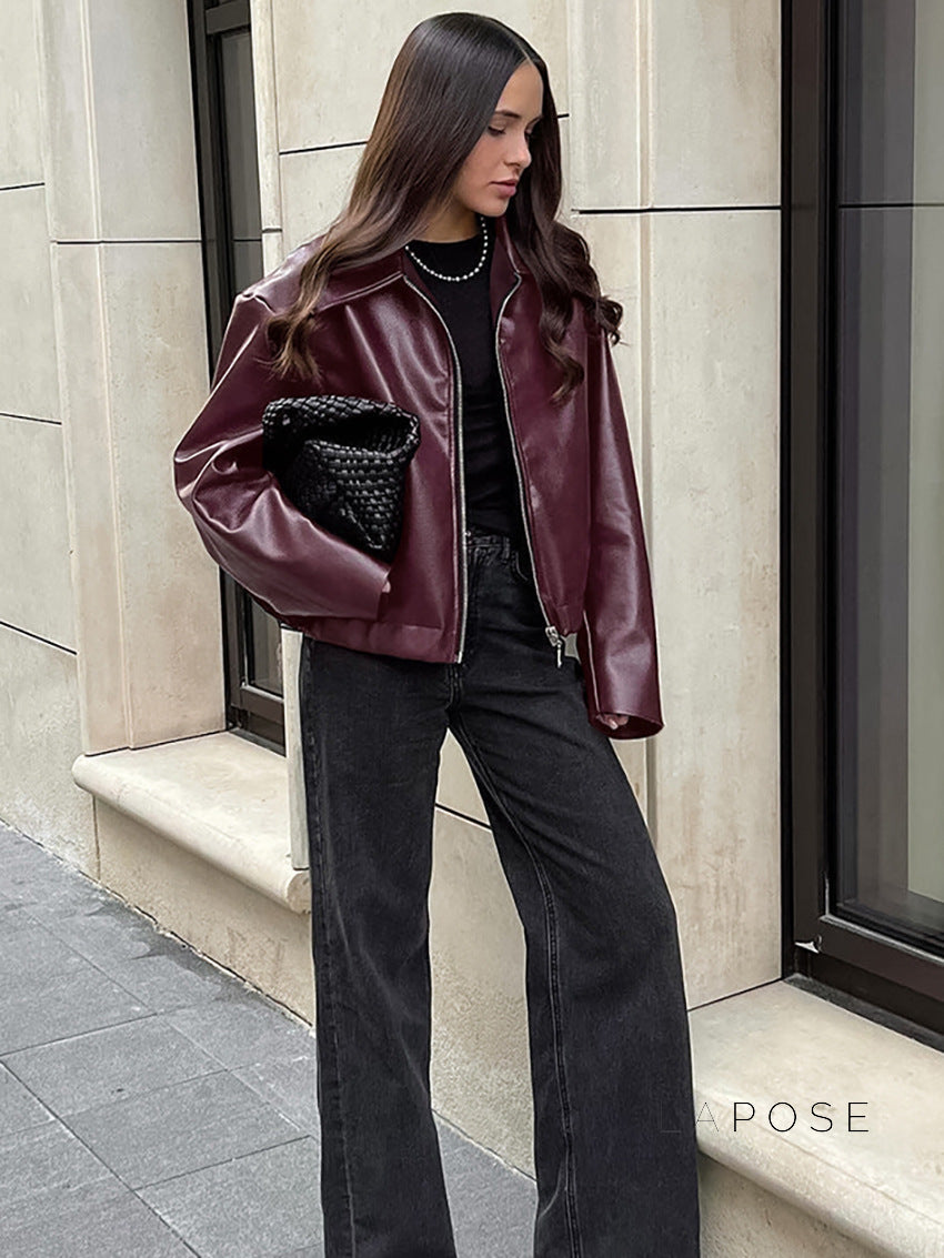 Ayven Oversized Faux Leather Jacket [DPSZBXAA]