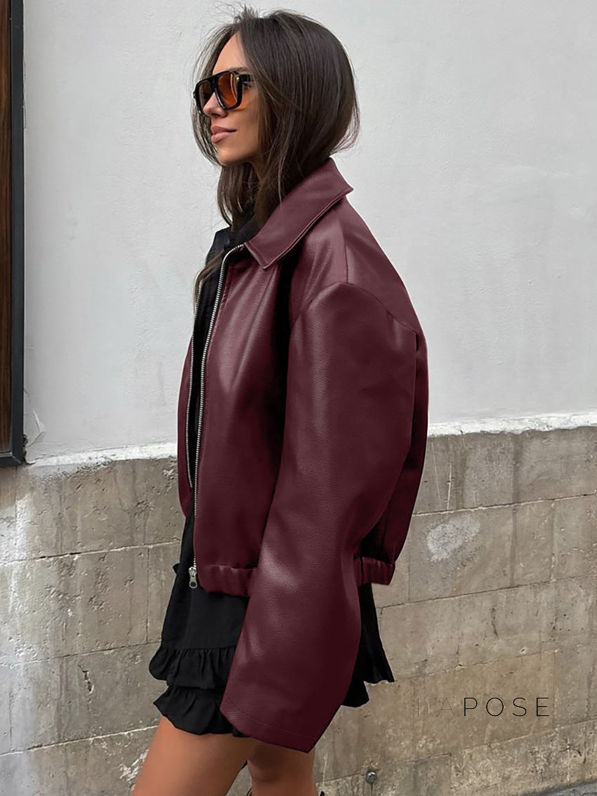 Ayven Oversized Faux Leather Jacket [H9358A78]
