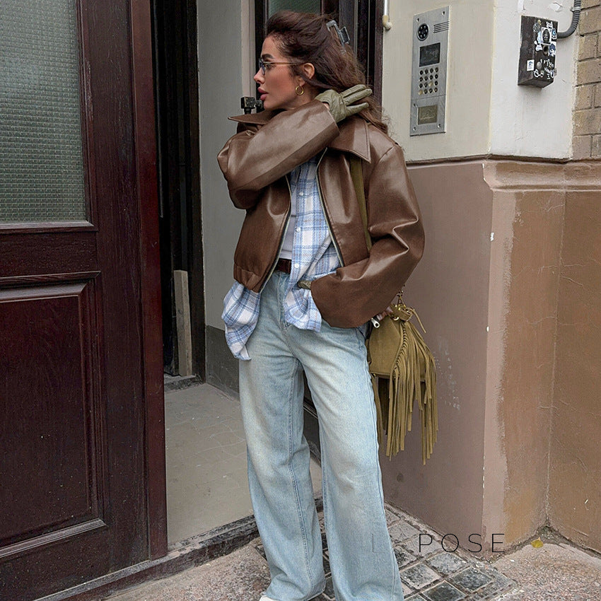 Ayven Oversized Faux Leather Jacket [0MLZ6MLD]