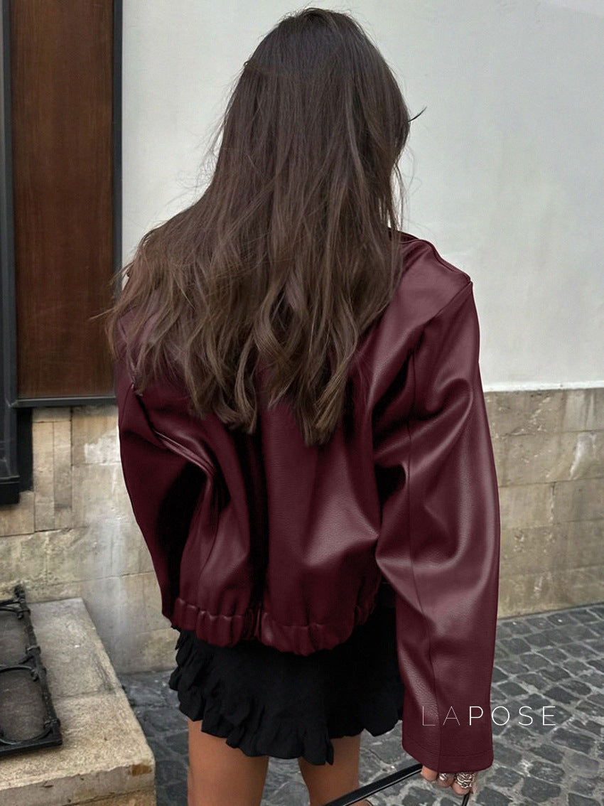Ayven Oversized Faux Leather Jacket [B0I4EZFS]