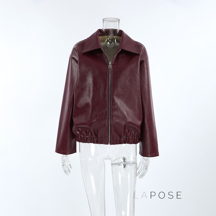 Ayven Oversized Faux Leather Jacket [GAUKCSZZ]