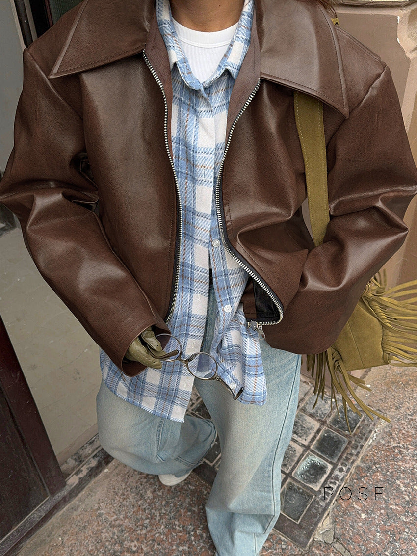 Ayven Oversized Faux Leather Jacket [GGABLPJR]