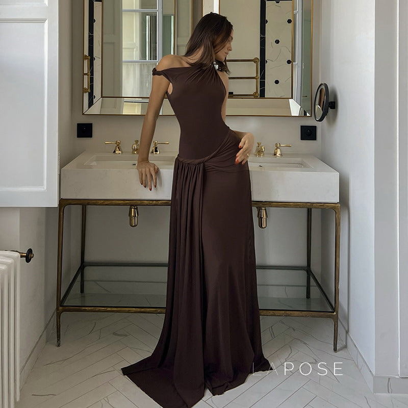 Azalia Twisted Draped Dress [DNNSO8PG]