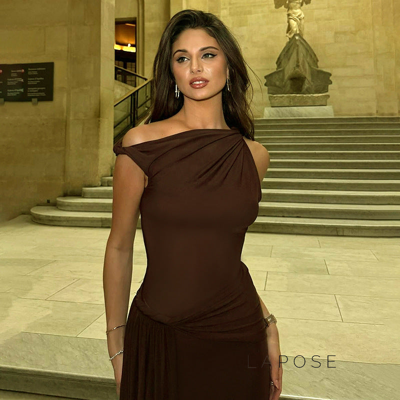 Azalia Twisted Draped Dress [7LMPBLV1]