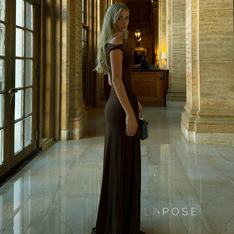Azalia Twisted Draped Dress [RFA0CAM3]