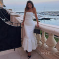 Azaria Polka Dot Strapless Midi Dress [V2DKJW8V]