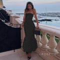 Azaria Polka Dot Strapless Midi Dress [B90E2XGV]