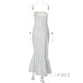 Azaria Polka Dot Strapless Midi Dress [IZJE5KQZ]