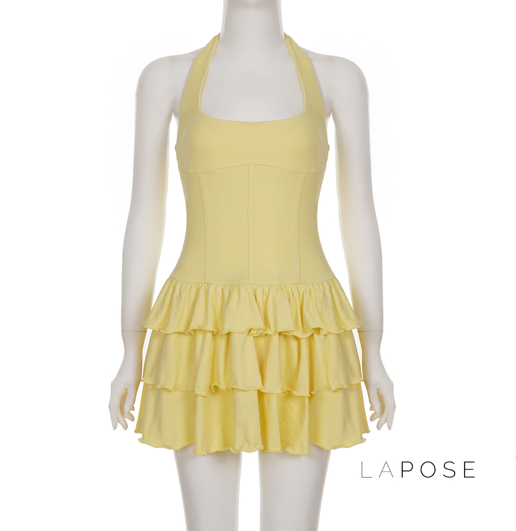 Aziya Halter Tiered Mini Dress [925GN1C9]