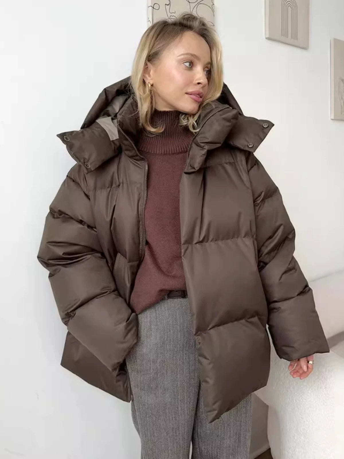LaPose - Azul Oversized Hooded Puffer Jacket