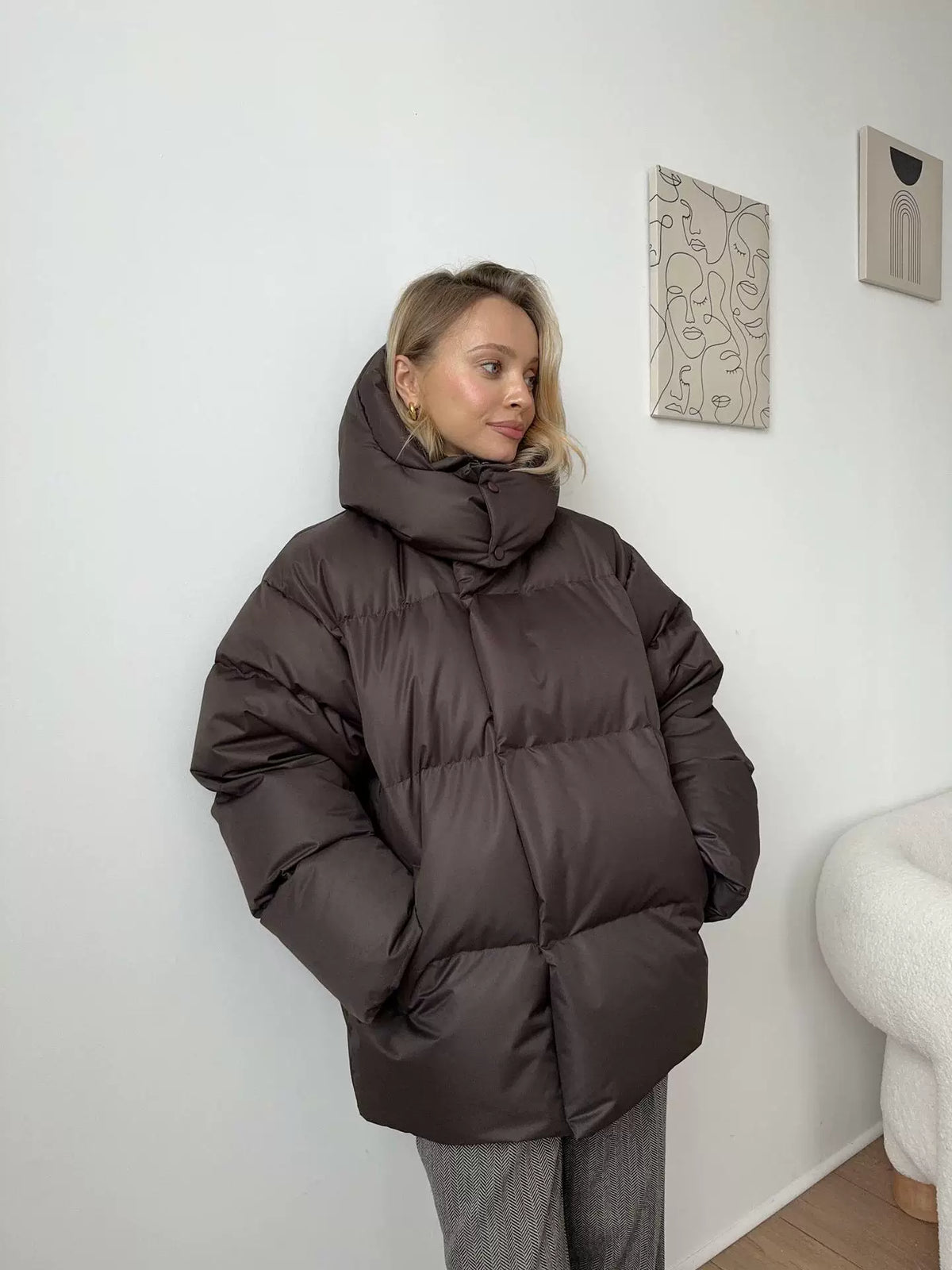 LaPose - Azul Oversized Hooded Puffer Jacket