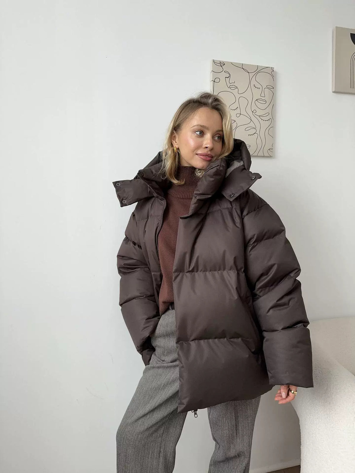 LaPose - Azul Oversized Hooded Puffer Jacket