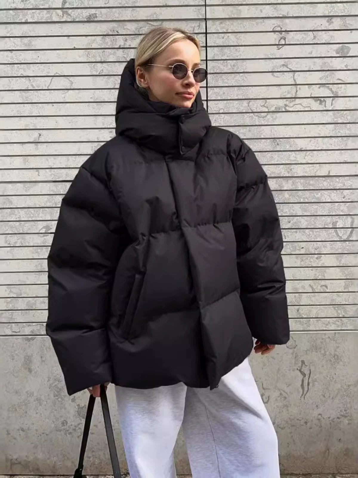 LaPose - Azul Oversized Hooded Puffer Jacket