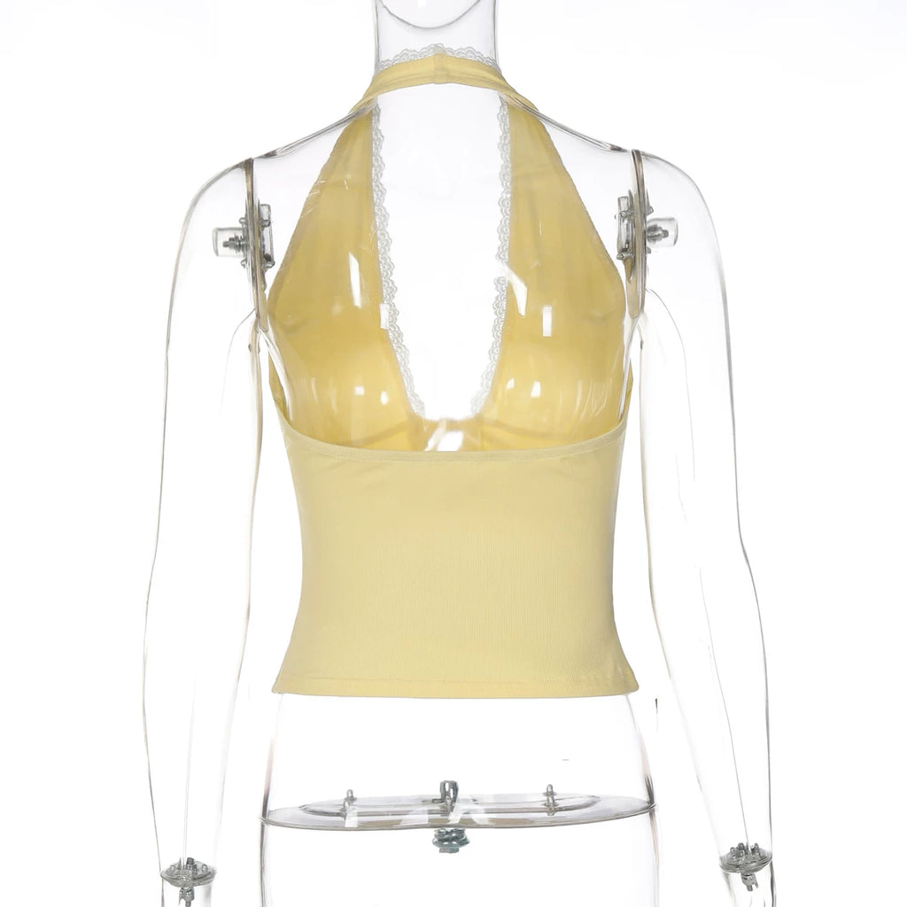 LaPose - Bailey Lace Trim Halter Top