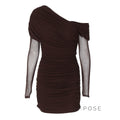 Batya One Shoulder Mesh Mini Dress [AHFI025N]