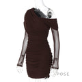 Batya One Shoulder Mesh Mini Dress [H0JHDDKP]