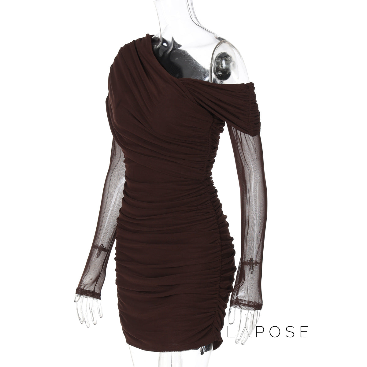 Batya One Shoulder Mesh Mini Dress [H0JHDDKP]