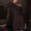 Batya One Shoulder Mesh Mini Dress [AC8R2I8X]