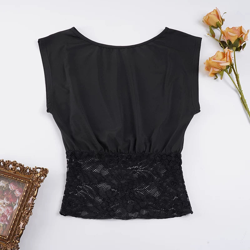 LaPose - Bayley One Shoulder Lace Top