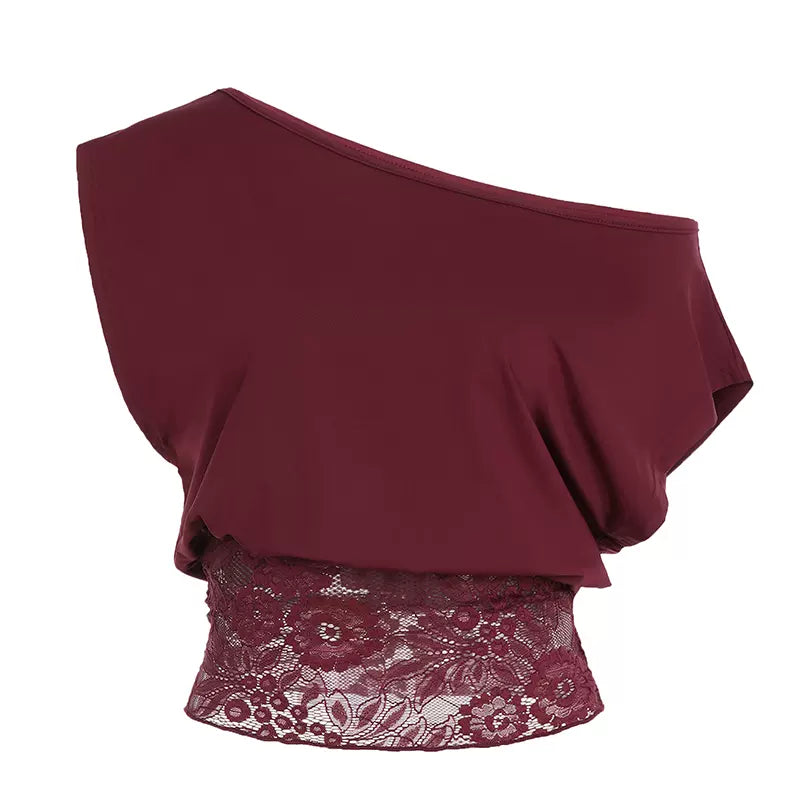 LaPose - Bayley One Shoulder Lace Top