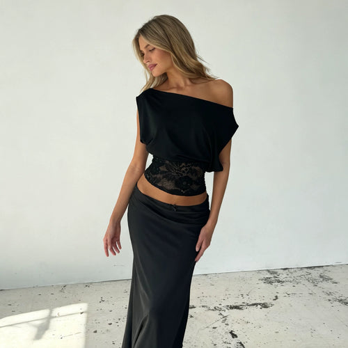 LaPose - Bayley One Shoulder Lace Top