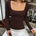 Baylie Square Neck Long Sleeve Top [DYF7U7CB]