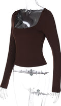 Baylie Square Neck Long Sleeve Top [1921RLDP]