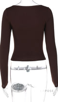 Baylie Square Neck Long Sleeve Top [RP1W5RVS]