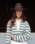 Bella Striped Polo Long-Sleeve Top [UU1NBPWY]