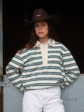 Bella Striped Polo Long-Sleeve Top [I43VUMII]