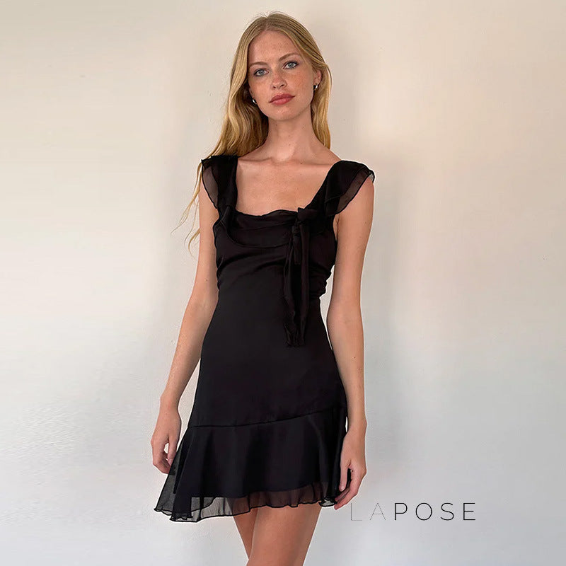 Bellamarie Ruffled Chiffon Mini Dress [W36P0NQJ]