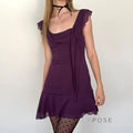 Bellamarie Ruffled Chiffon Mini Dress [SMZVW7SW]