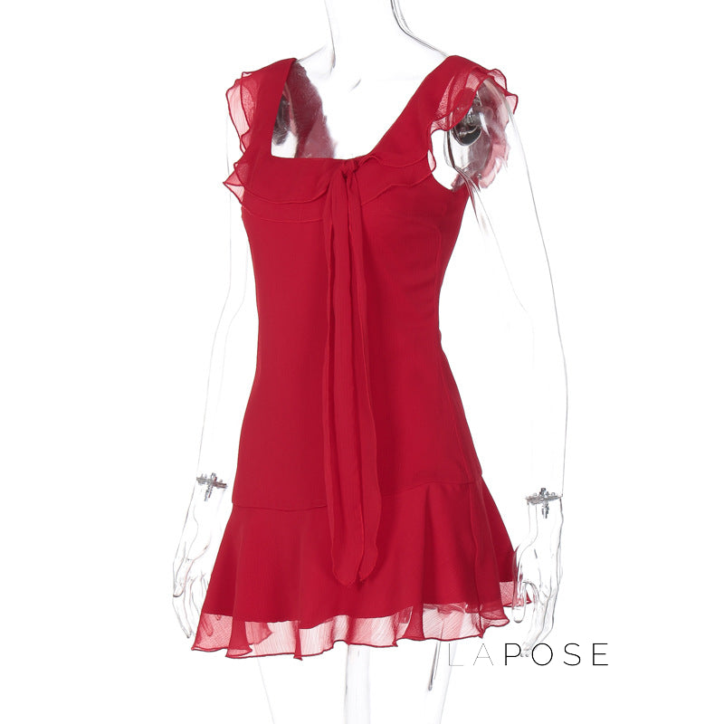 Bellamarie Ruffled Chiffon Mini Dress [W1X2OCNA]