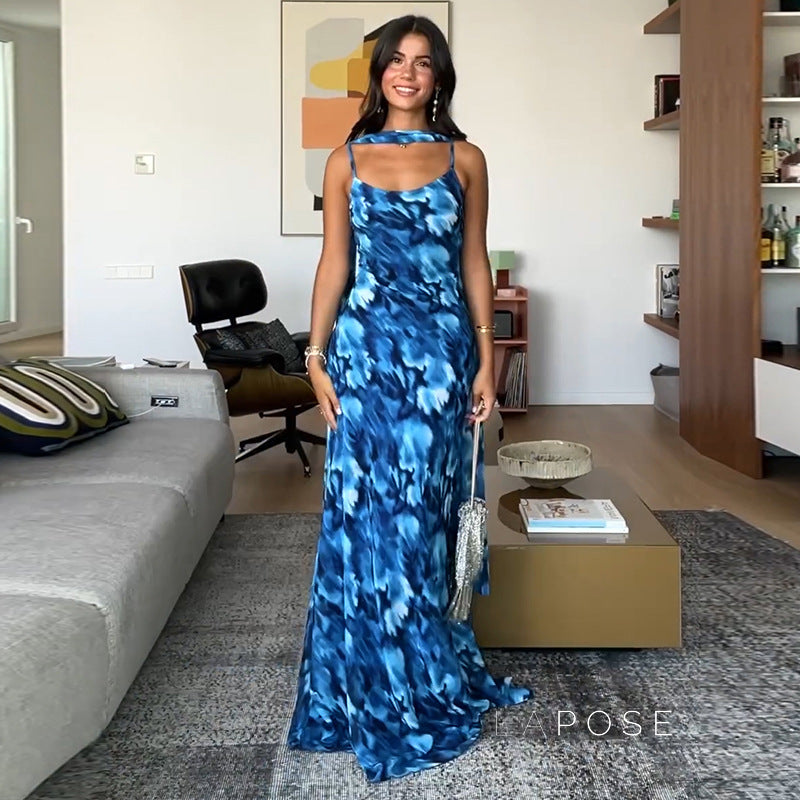 Bennett Printed Backless Maxi Dress [AQAH6YS6]