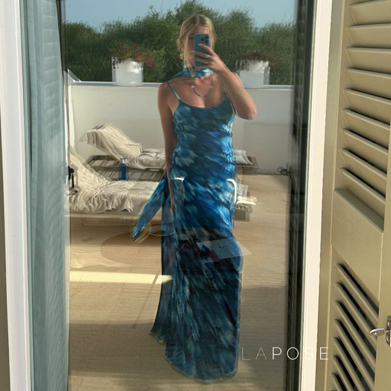 Bennett Printed Backless Maxi Dress [BCVIBP33]
