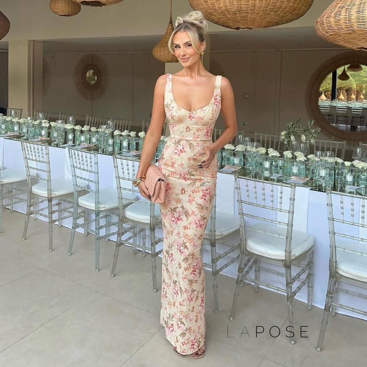 Bentlee Floral Backless Maxi Dress [4S5UFVNF]