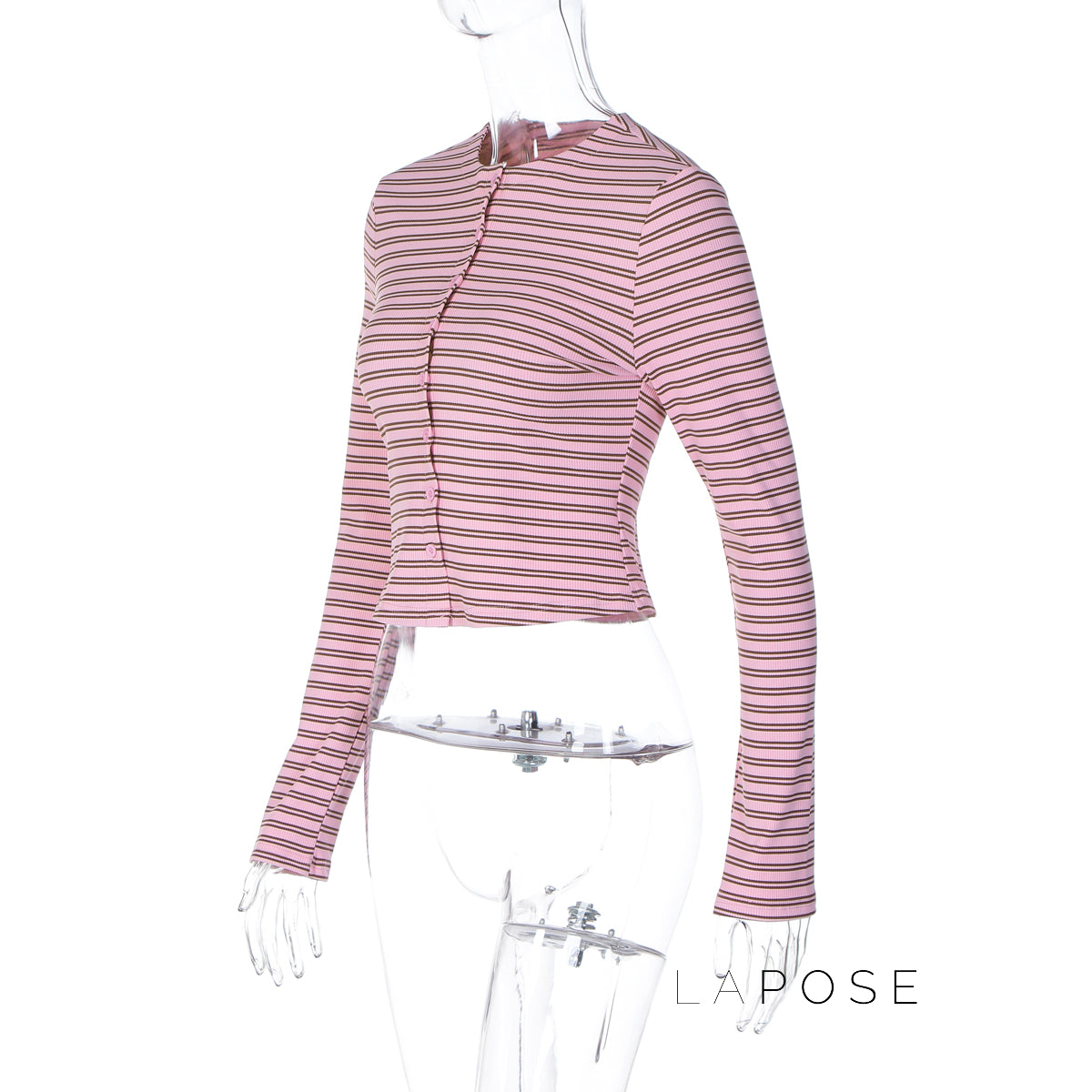 Bo Striped Button-Up Cardigan [CXYH6P00]