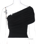 Bowen One Shoulder Crop Top [PA7F9AAS]