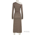 Bracha Striped Ruched One-Shoulder Dress [BV0X71RR]