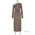 Bracha Striped Ruched One-Shoulder Dress [IIGHZQQE]