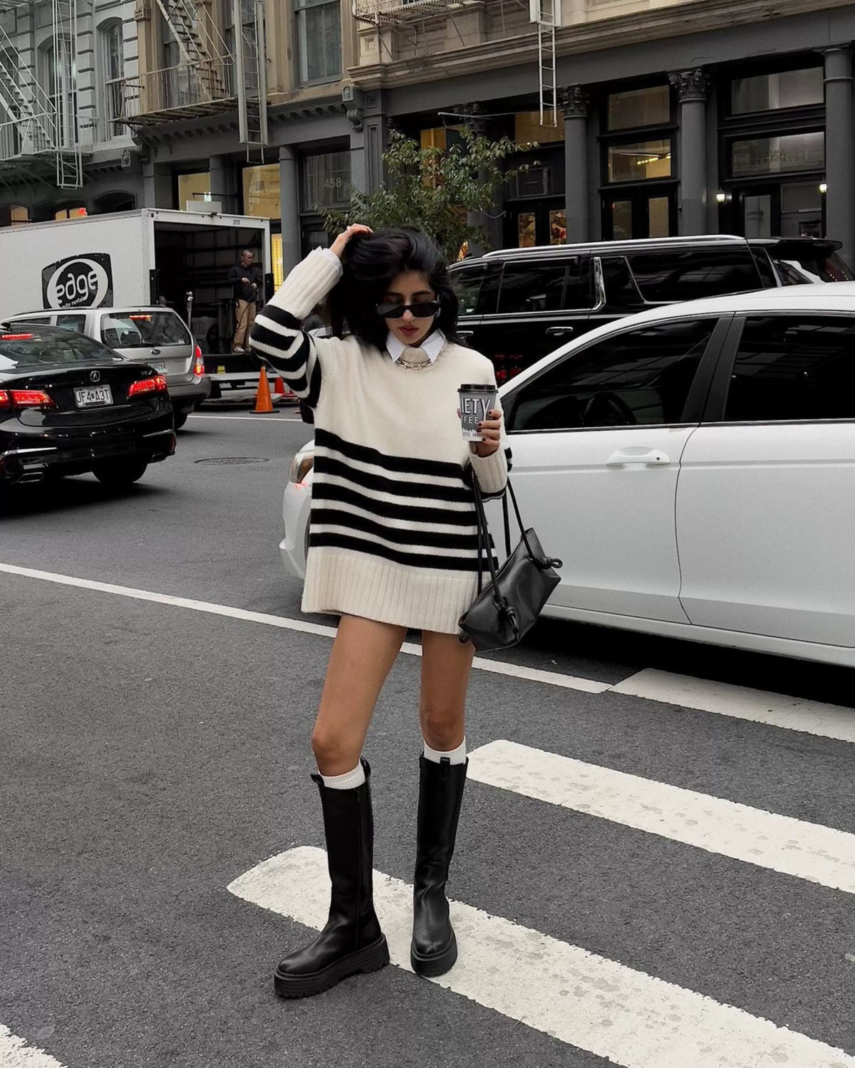 LaPose - Braeleigh Striped Oversized Knit Sweater